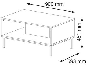 Miniaturka 12 - Wymiary techniczne nowoczesnej ławy