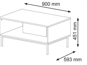 Miniaturka 11 - Wymiary techniczne stolika kawowego