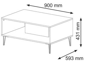 Miniaturka 11 - Wymiary techniczne stolika kawowego
