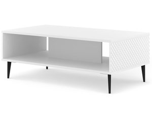 Miniaturka 4 - Nowoczesna biała ława z frezowanymi frontami, styl skandynawski