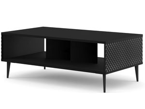 Miniaturka 7 - Nowoczesna czarna ława z frezowanymi frontami, styl loftowy czarne nogi