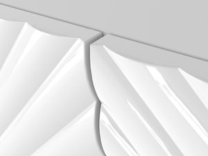 Miniaturka 29 - Detal białych frezowanych frontów, styl minimalistyczny