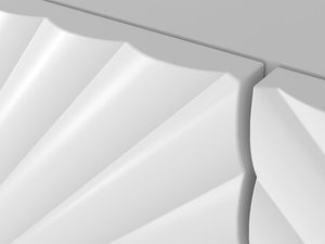 Miniaturka 9 - Detal białych pikowanych frontów, styl glamour