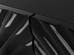 Miniaturka 37 - Detal czarnych frezowanych frontów, styl industrialny