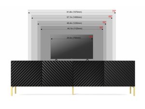 Miniaturka 22 - Nowoczesna czarna szafka RTV z frezowanymi frontami, styl loftowy