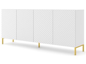 Miniaturka 1 - Nowoczesna biała komoda z frezowanymi frontami, styl minimalistyczny