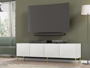 Miniaturka 27 - Nowoczesna biała szafka RTV z frezowanymi frontami, styl skandynawski