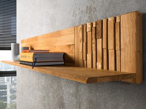 Miniaturka 1 - Drewniany regał z półkami, dąb litego drewna, styl loftowy