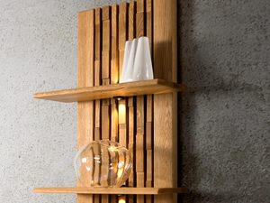 Miniaturka 1 - Drewniany regał z półkami, dąb litego drewna, styl loftowy