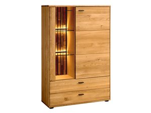 Miniaturka 11 - Drewniana witryna z podświetleniem LED, styl loftowy, dąb litego drewna