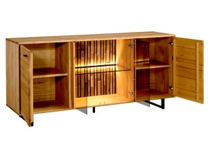 Miniaturka 1 - Drewniana komoda z podświetleniem LED, dąb litego drewna, styl industrialny