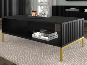 Miniaturka 3 - Detal czarnej ławy z pionowymi listwami, styl nowoczesny