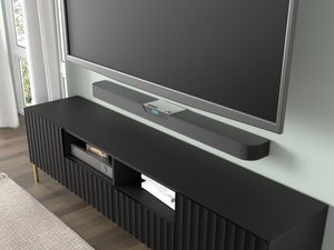 Miniaturka 7 - Detal pionowych listew szafki RTV, styl minimalistyczny