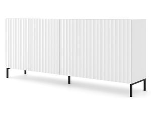 Miniaturka 10 - Przestronna biała szafka RTV z pionowymi listwami, styl minimalistyczny