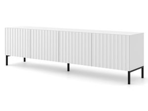 Miniaturka 13 - Nowoczesna czarna szafka RTV z pionowymi listwami, styl minimalistyczny