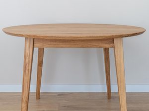Miniaturka 1 - Okrągły stół dębowy, naturalne drewno, skandynawski styl