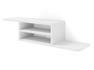 Miniaturka 10 - Wisząca szafka RTV z półkami w kolorze białym kolor biały