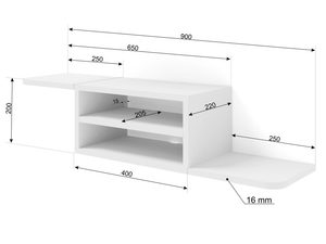 Miniaturka 15 - Minimalistyczna wisząca szafka RTV w kolorze białym kolor biały