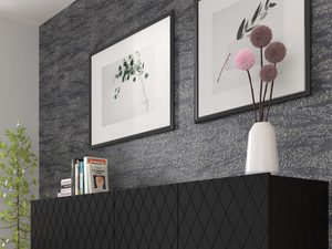 Miniaturka 3 - Komoda czarna ze smukłymi nogami w aranżacji salonu