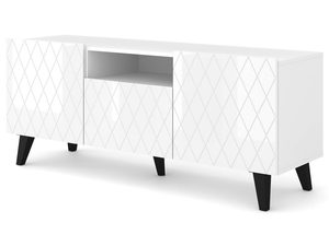 Miniaturka 8 - Wysoka szafka RTV w kolorze białym