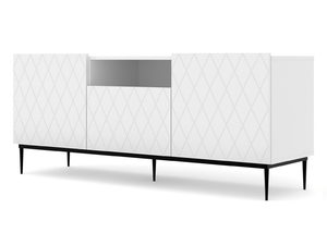 Miniaturka 7 - Biała szafka RTV z czarnymi nogami w stylu glamour