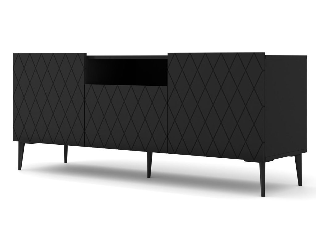 Szafka RTV 145 cm Bellagio w Stylu Glamour z Wnęką