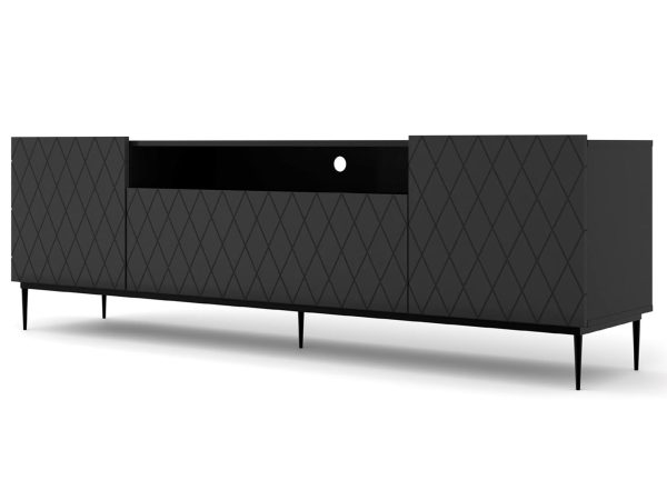 Pojemna szafka RTV w szarym kolorze