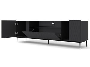 Miniaturka 2 - Komoda z czarnymi frontami, geometrycznym pikowaniem