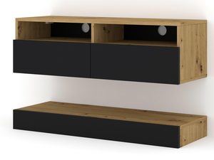 Miniaturka 2 - Minimalistyczna meblościanka w kolorze czarnym