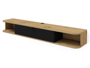 Miniaturka 5 - Półka RTV z białą szufladą i dębowym blatem