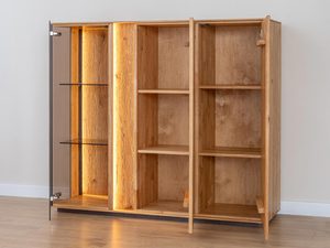 Miniaturka 4 - Przeszklona witryna dębowa z podświetleniem LED