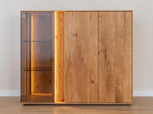 Miniaturka 6 - Witryna z litego dębu z przeszklonym frontem