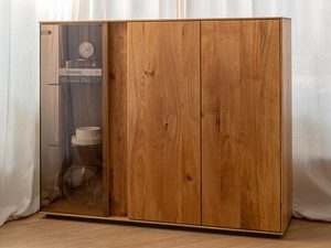 Miniaturka 2 - Witryna dębowa niska z przeszkleniem