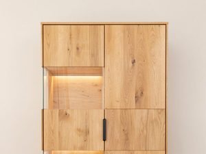 Miniaturka 4 - Witryna dębowa z przeszkleniami i podświetleniem LED
