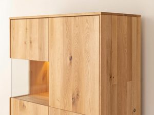 Miniaturka 8 - Witryna z litego dębu z podświetleniem LED i industrialnym designem