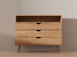 Miniaturka 2 - Komoda z litego drewna dębowego, minimalistyczny design