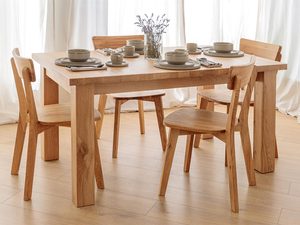 Miniaturka 2 - Drewniany stół do jadalni z krzesłami, styl minimalistyczny