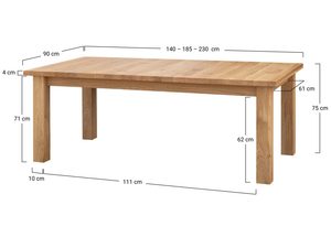 Miniaturka 17 - Drewniany stół dębowy z funkcją rozkładania, nowoczesny design z wymiarami