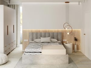 Miniaturka 1 - Eleganckie łóżko z przekrojem materaca