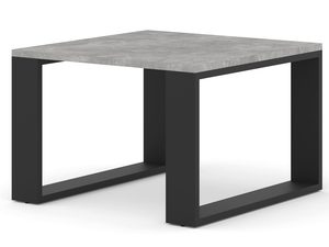 Miniaturka 5 - Nowoczesny stolik kawowy z blatem imitującym beton i metalową podstawą kolor szary i czarny