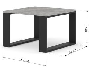Miniaturka 8 - Nowoczesny stolik kawowy z białym blatem i metalową podstawą kolor biały i czarny
