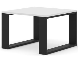 Miniaturka 9 - Nowoczesny stolik kawowy z białym blatem i metalową podstawą kolor biały i czarny