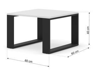 Miniaturka 12 - Nowoczesny stolik kawowy z białym blatem i metalową podstawą kolor biały i czarny