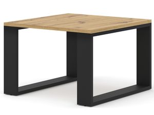 Miniaturka 1 - Nowoczesny stolik kawowy z drewnianym blatem i metalową podstawą kolor dąb i czarny