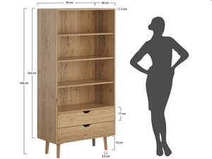 Miniaturka 7 - Szafa dębowa z półkami, widok wnętrza mebla