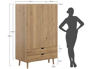 Miniaturka 6 - Wysoka szafa z litego drewna dębowego, solidna konstrukcja