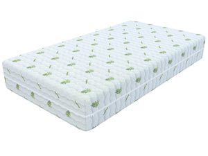 Miniaturka 1 - Detal pokrowca na materac z włóknami bambusa kolor biały