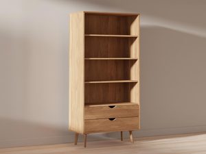 Miniaturka 2 - Regał dębowy z dwiema szufladami oraz półkami