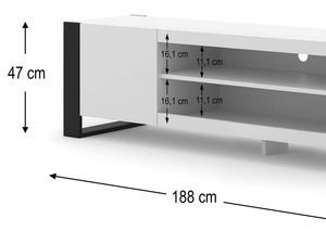 Miniaturka 3 - Szafka RTV w kolorze białym