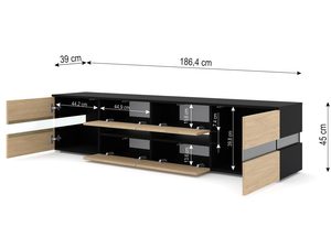 Miniaturka 7 - Szafka RTV z dębowym korpusem z wymiarami